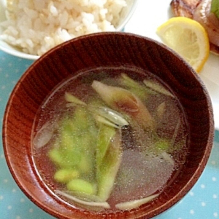 みょうがと枝豆の中華風スープ♪